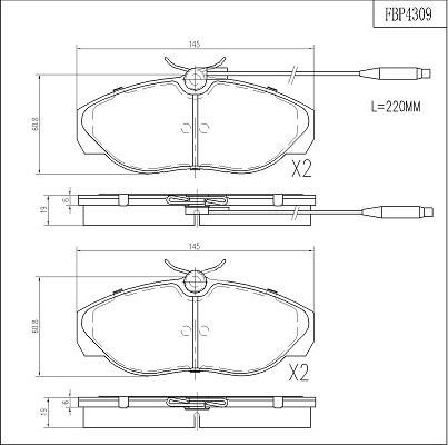 FI.BA FBP4309 - Brake Pad Set, disc brake autospares.lv