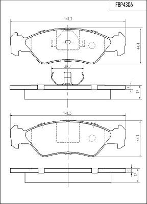 FI.BA FBP4306 - Brake Pad Set, disc brake autospares.lv