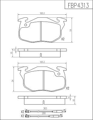 FI.BA FBP4313 - Brake Pad Set, disc brake autospares.lv