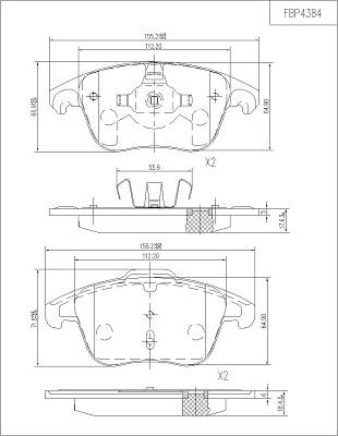 FI.BA FBP4384 - Brake Pad Set, disc brake autospares.lv