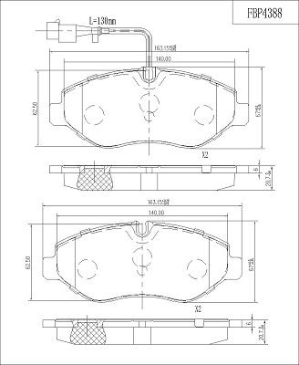 FI.BA FBP4388 - Brake Pad Set, disc brake autospares.lv