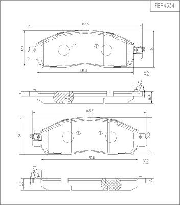 FI.BA FBP4334 - Brake Pad Set, disc brake autospares.lv