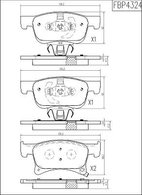 FI.BA FBP4324 - Brake Pad Set, disc brake autospares.lv