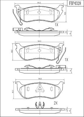 FI.BA FBP4328 - Brake Pad Set, disc brake autospares.lv