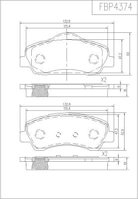 FI.BA FBP4374 - Brake Pad Set, disc brake autospares.lv