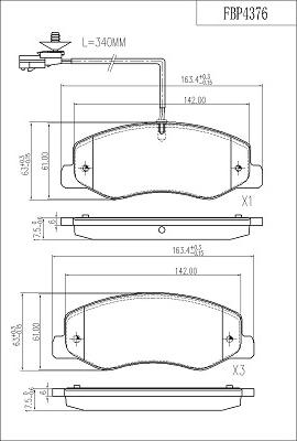 FI.BA FBP4376 - Brake Pad Set, disc brake autospares.lv