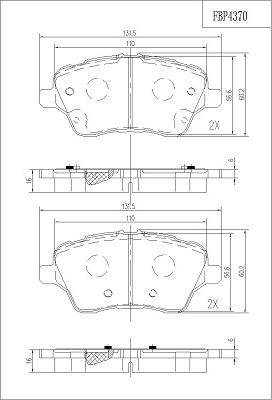 FI.BA FBP4370 - Brake Pad Set, disc brake autospares.lv