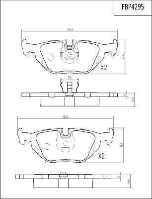 FI.BA FBP4295 - Brake Pad Set, disc brake autospares.lv