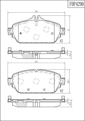 FI.BA FBP4290 - Brake Pad Set, disc brake autospares.lv