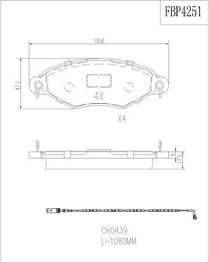 FI.BA FBP4251 - Brake Pad Set, disc brake autospares.lv