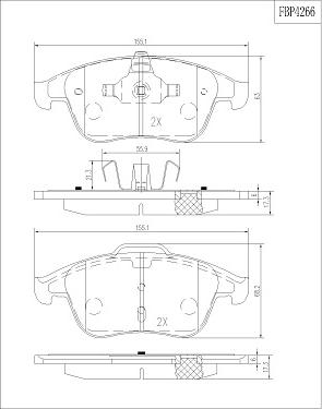 FI.BA FBP4266 - Brake Pad Set, disc brake autospares.lv