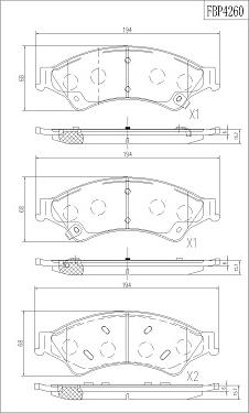 FI.BA FBP4260 - Brake Pad Set, disc brake autospares.lv
