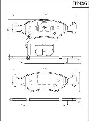 FI.BA FBP4205 - Brake Pad Set, disc brake autospares.lv