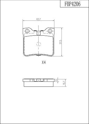 FI.BA FBP4206 - Brake Pad Set, disc brake autospares.lv