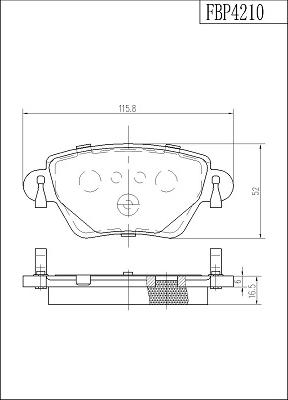 FI.BA FBP4210 - Brake Pad Set, disc brake autospares.lv