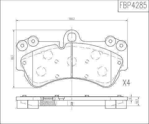 FI.BA FBP4285 - Brake Pad Set, disc brake autospares.lv