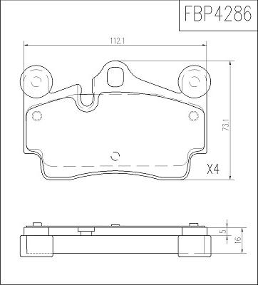 FI.BA FBP4286 - Brake Pad Set, disc brake autospares.lv