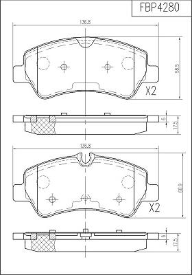 FI.BA FBP4280 - Brake Pad Set, disc brake autospares.lv