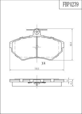 FI.BA FBP4239 - Brake Pad Set, disc brake autospares.lv