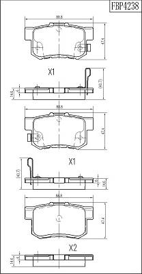 FI.BA FBP4238 - Brake Pad Set, disc brake autospares.lv