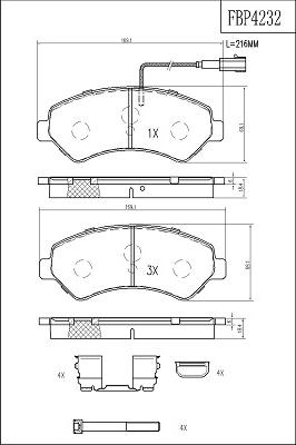 FI.BA FBP4232 - Brake Pad Set, disc brake autospares.lv