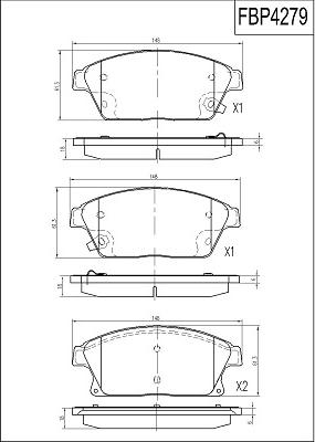 FI.BA FBP4279 - Brake Pad Set, disc brake autospares.lv