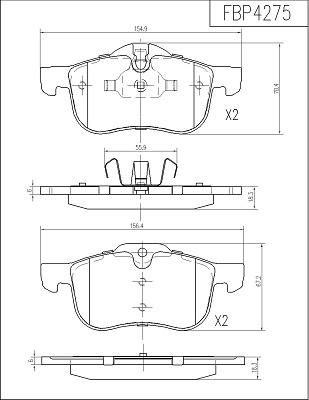 FI.BA FBP4275 - Brake Pad Set, disc brake autospares.lv