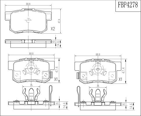 FI.BA FBP4278 - Brake Pad Set, disc brake autospares.lv