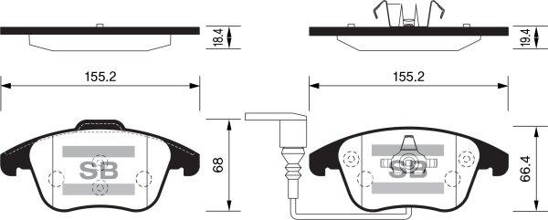 FI.BA FBP2264 - Brake Pad Set, disc brake autospares.lv