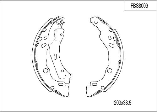 FI.BA FBS8009 - Brake Shoe Set autospares.lv