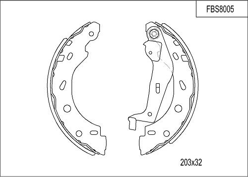 FI.BA FBS8005 - Brake Shoe Set autospares.lv