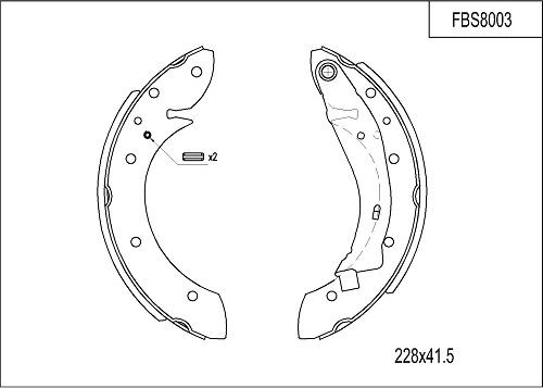 FI.BA FBS8003 - Brake Shoe Set autospares.lv