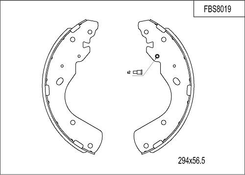 FI.BA FBS8019 - Brake Shoe Set autospares.lv