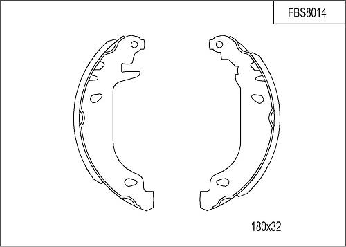 FI.BA FBS8014 - Brake Shoe Set autospares.lv