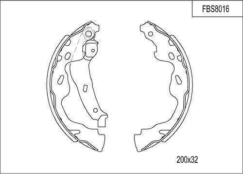 FI.BA FBS8016 - Brake Shoe Set autospares.lv