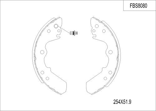 FI.BA FBS8080 - Brake Shoe Set autospares.lv