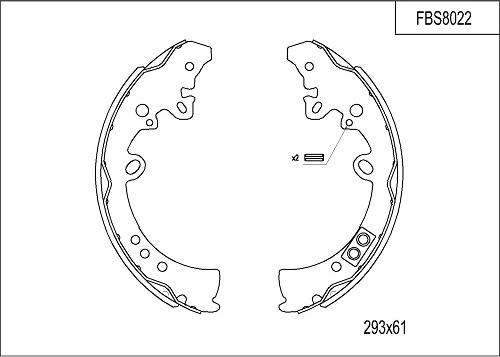 FI.BA FBS8022 - Brake Shoe Set autospares.lv