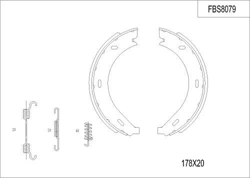 FI.BA FBS8079 - Brake Shoe Set autospares.lv