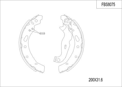 FI.BA FBS8075 - Brake Shoe Set autospares.lv