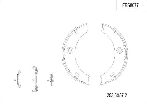 FI.BA FBS8077 - Brake Shoe Set autospares.lv