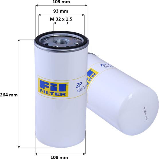 FIL Filter ZP 3484 - Oil Filter autospares.lv