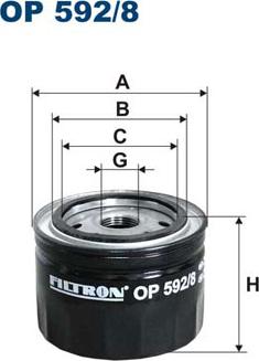 Filtron OP592/8 - Oil Filter autospares.lv