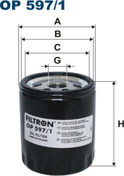 Filtron OP597/1 - Oil Filter autospares.lv