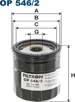 Filtron OP546/2 - Oil Filter autospares.lv