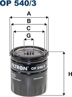 Filtron OP540/3 - Oil Filter autospares.lv