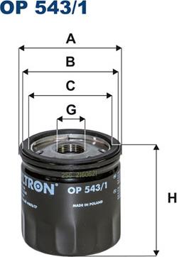 Filtron OP543/1 - Oil Filter autospares.lv