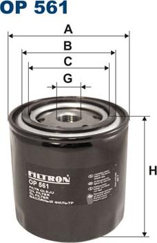 Filtron OP561 - Oil Filter autospares.lv