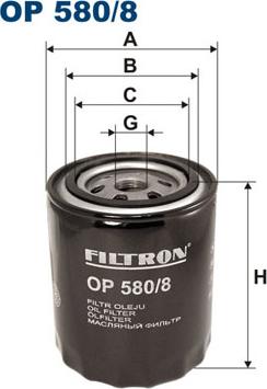 Filtron OP580/8 - Oil Filter autospares.lv