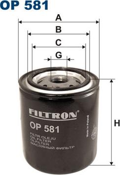 Filtron OP581 - Oil Filter autospares.lv