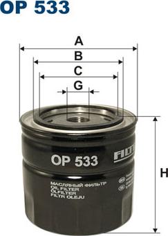 Filtron OP533 - Oil Filter autospares.lv